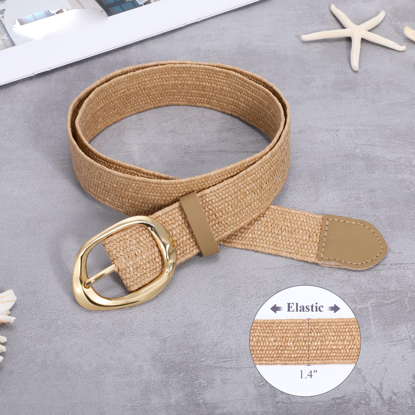 Rattan Braided Stretch Ladies Waist Belt - JASGOOD OFFICIAL