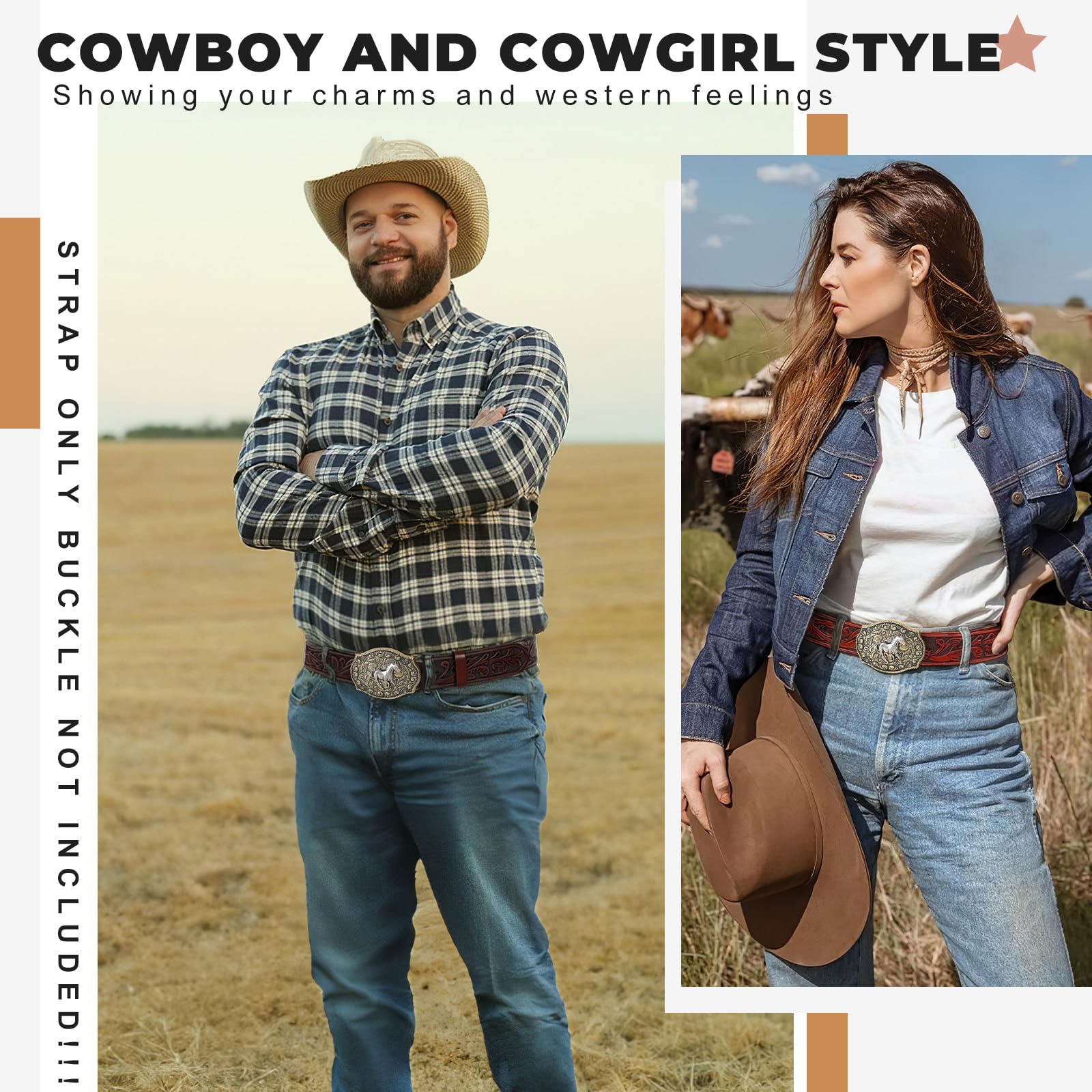 Western Belt Strap Without Buckle - JASGOOD OFFICIAL