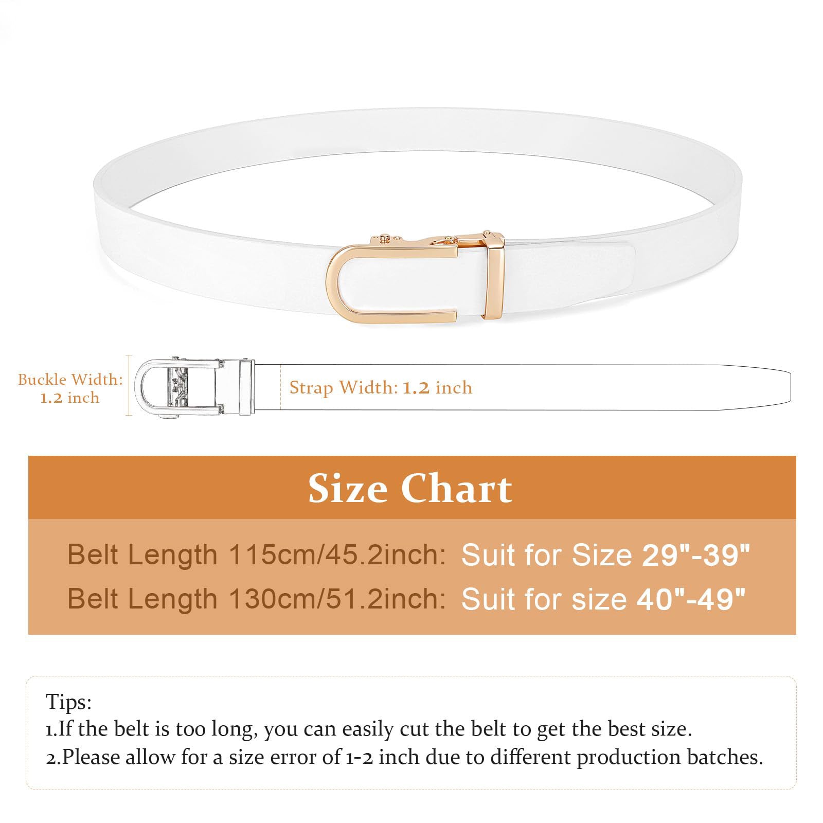 Women Sliding Belt with Automatic Buckle