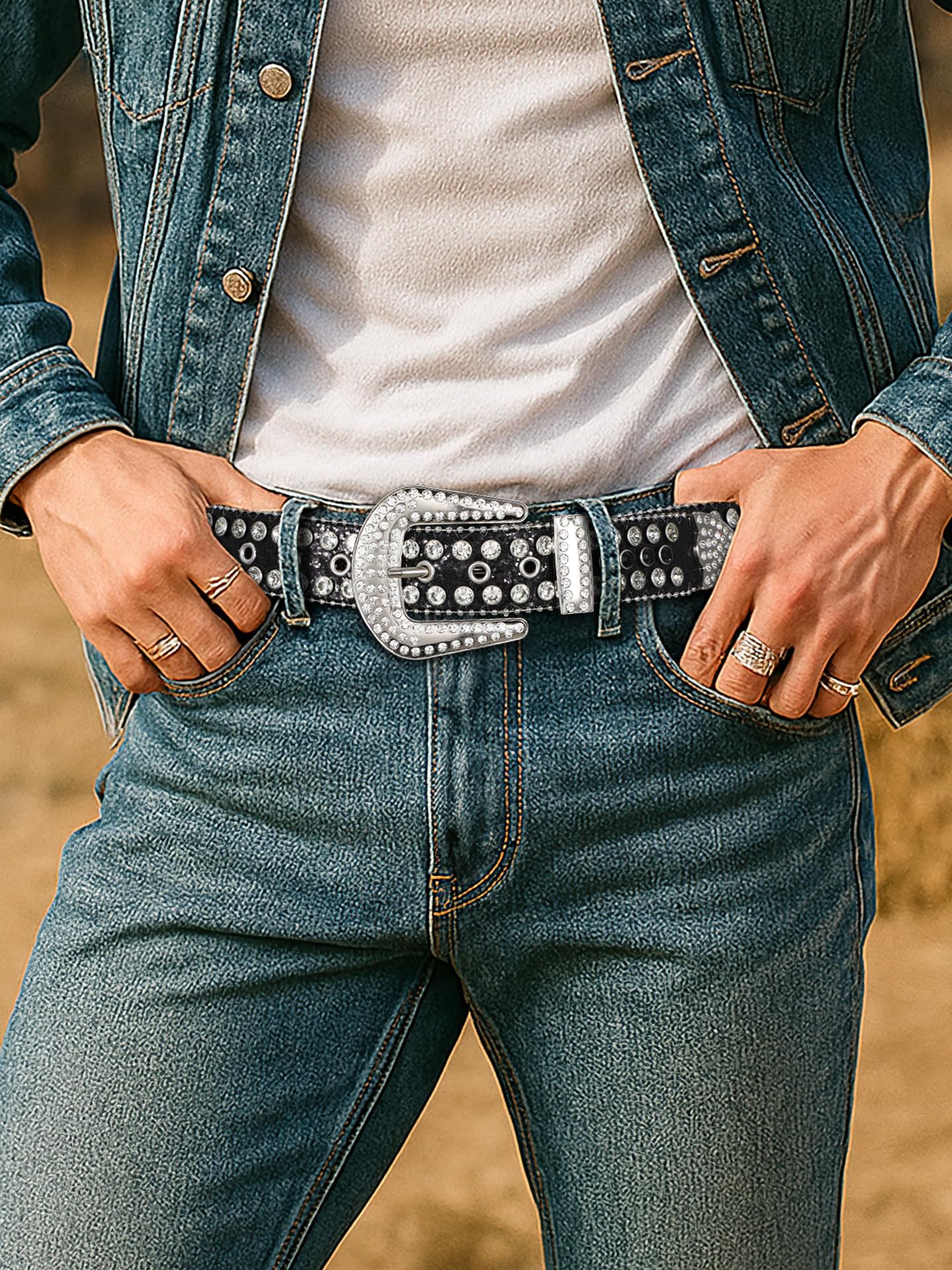 Studded Rhinestone Belts