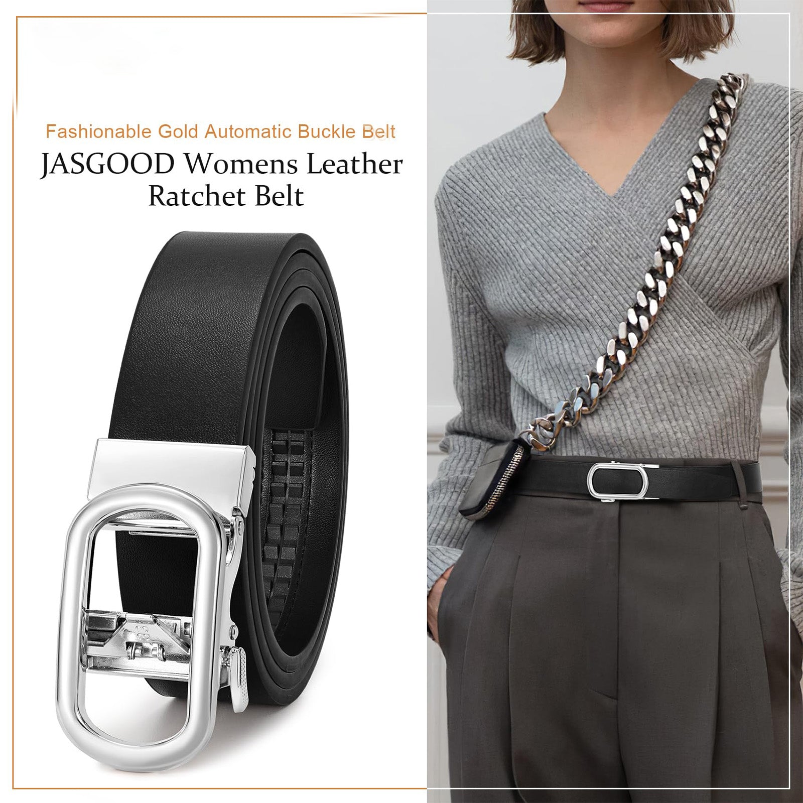 Women Ratchet Sliding Belt