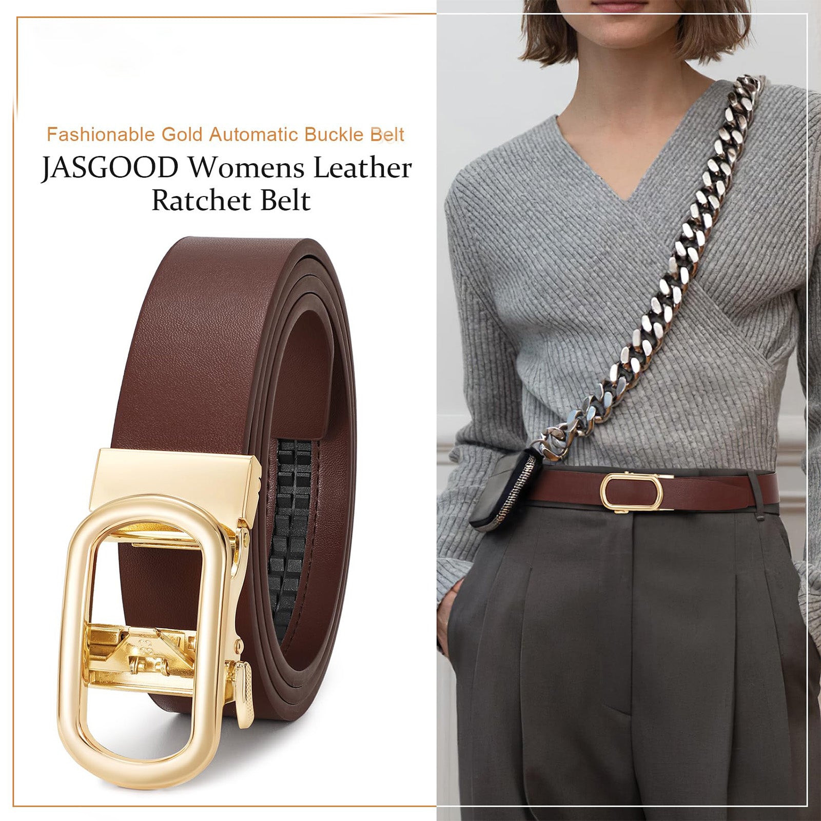Women Ratchet Sliding Belt