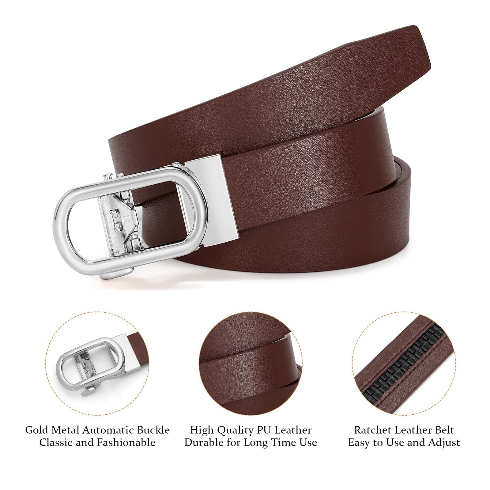 Women Ratchet Sliding Belt
