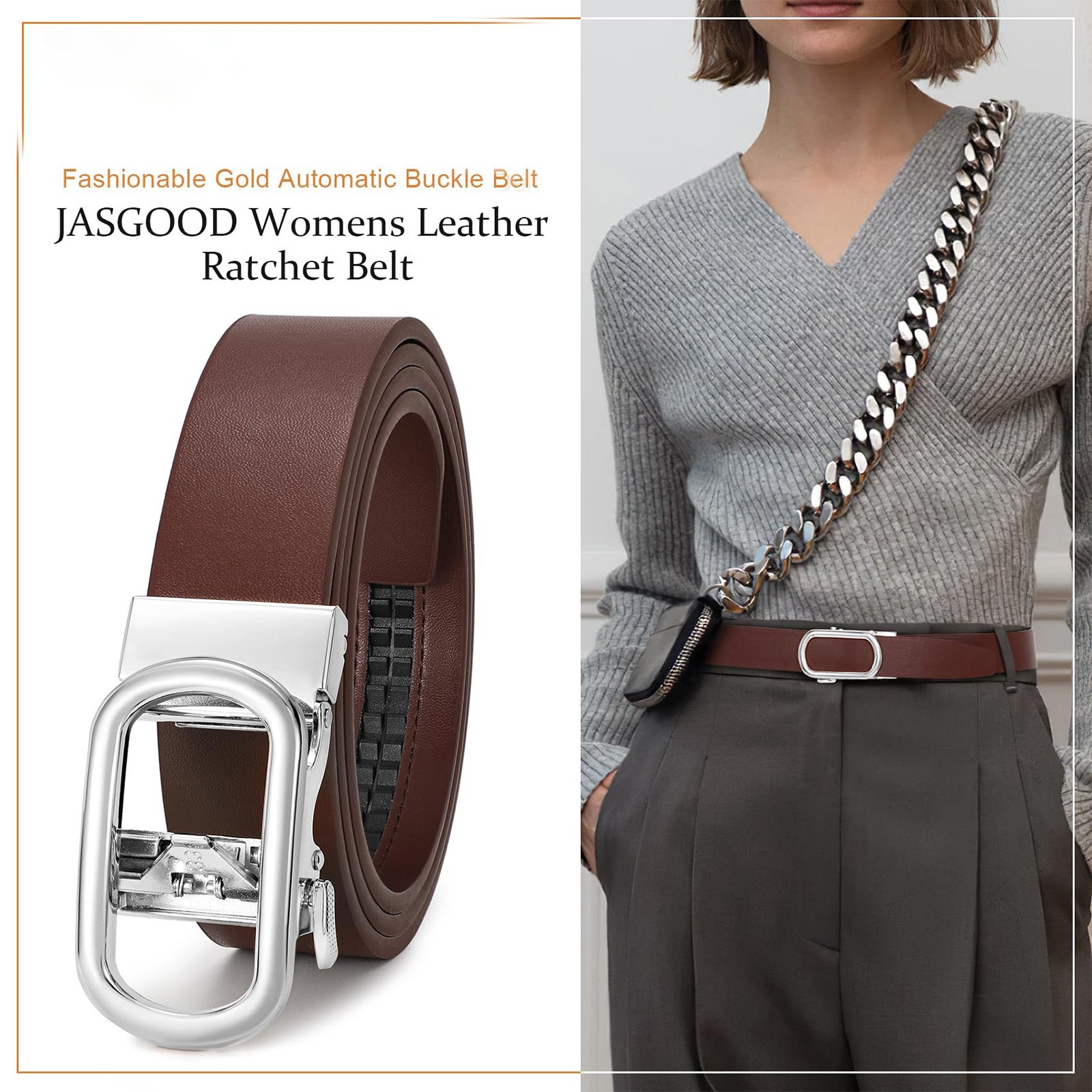 Women Ratchet Sliding Belt
