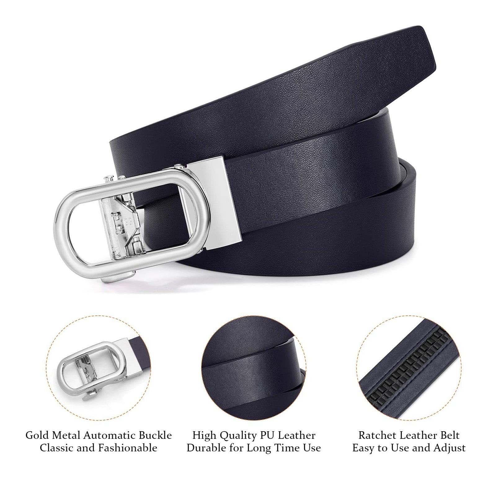 Women Ratchet Sliding Belt