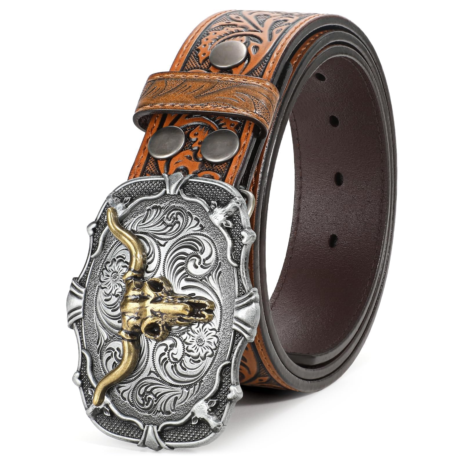 Western Cowboy Cowgirl Leather Belt - JASGOOD OFFICIAL