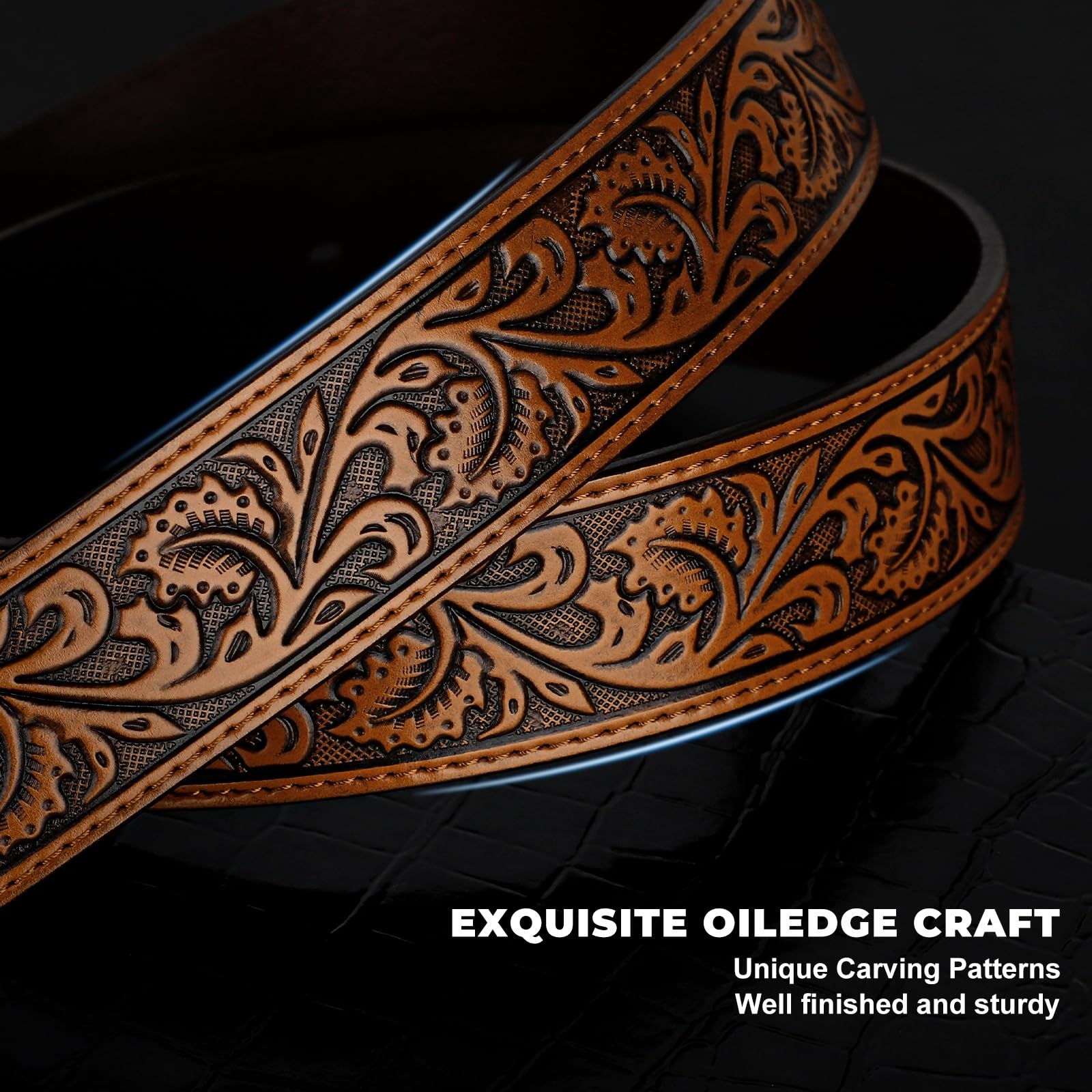Western Cowboy Cowgirl Leather Belt - JASGOOD OFFICIAL