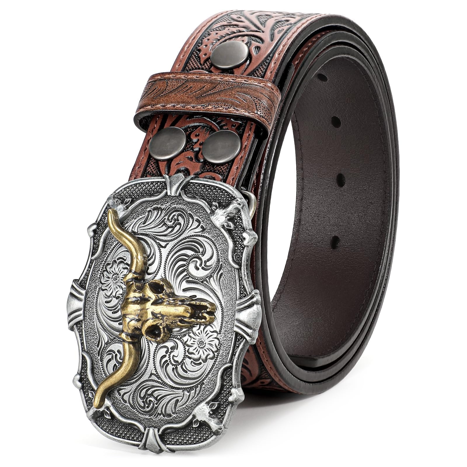 Western Cowboy Cowgirl Leather Belt - JASGOOD OFFICIAL