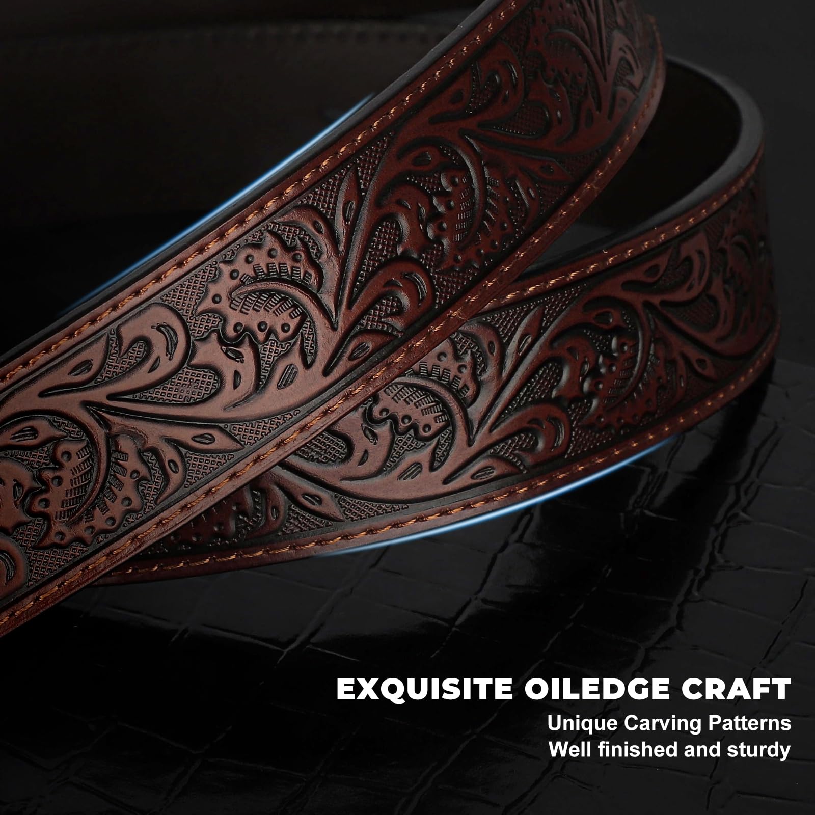 Western Cowboy Cowgirl Leather Belt - JASGOOD OFFICIAL