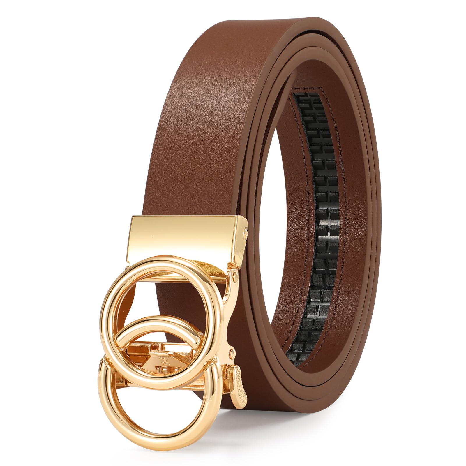 Automatic Sliding Ratchet Leather Belt
