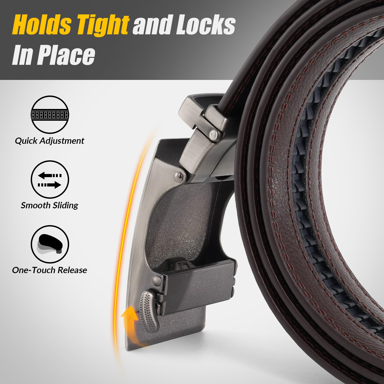 Handcraft Genuine Leather Sliding Belt | 2 Buckles+1 Belt Strap