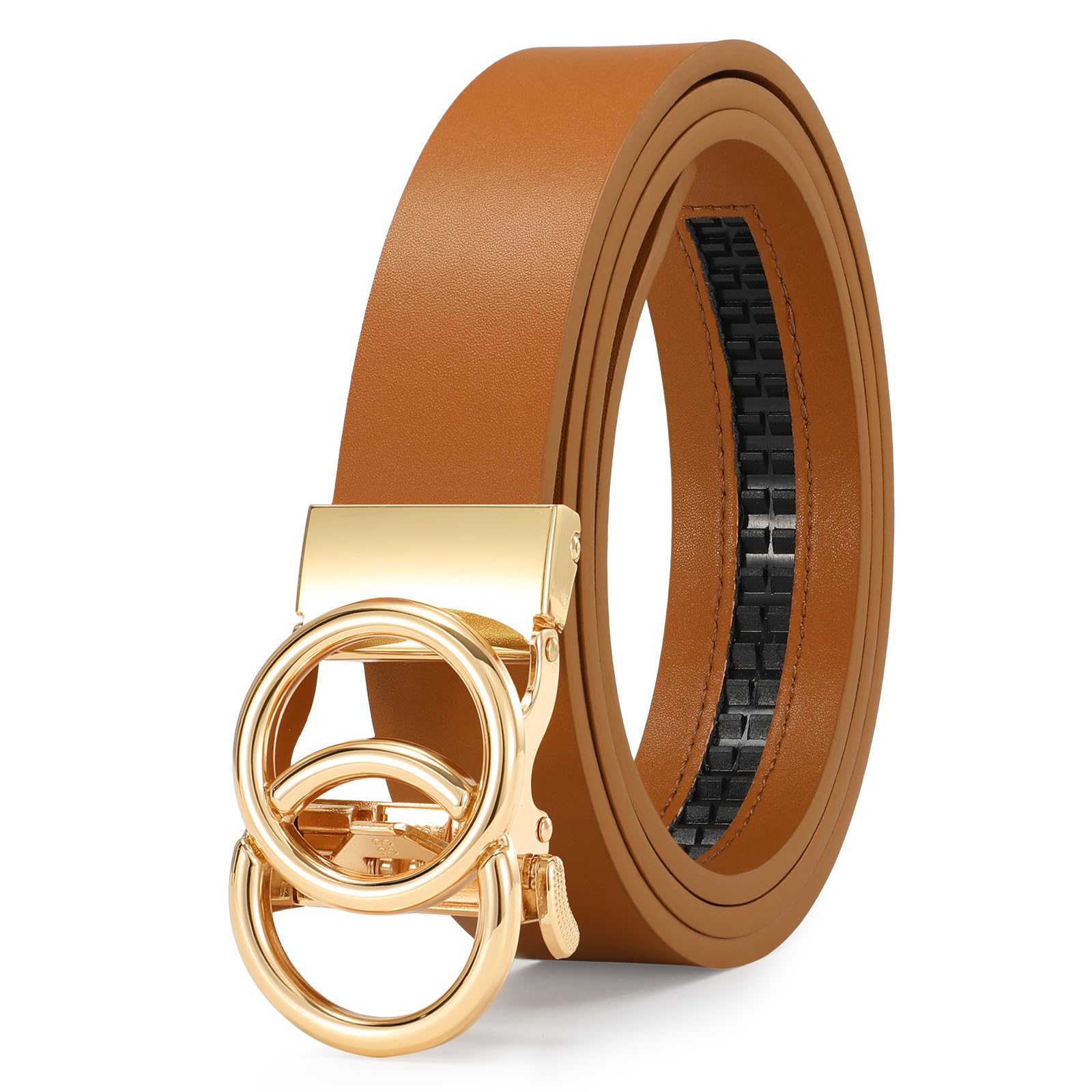 Automatic Sliding Ratchet Leather Belt
