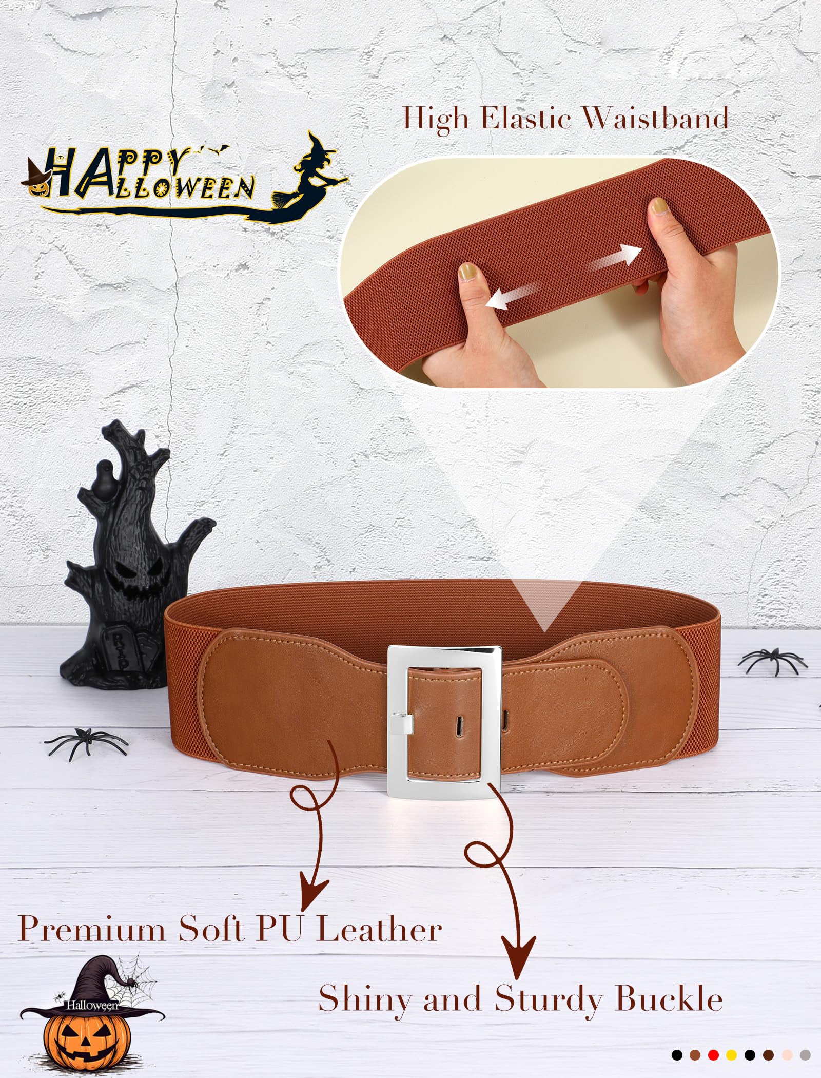 Stretchy Elastic Vintage Wide Belt - JASGOOD OFFICIAL