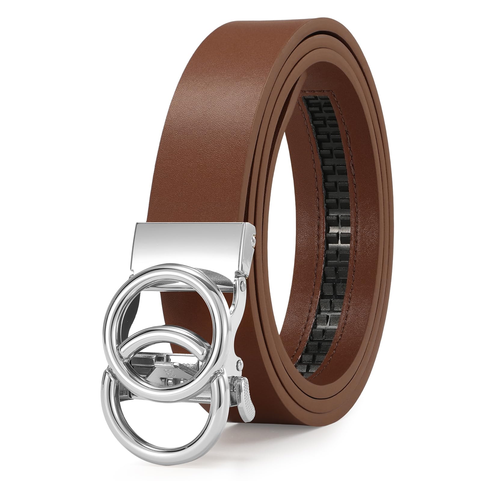 Automatic Sliding Ratchet Leather Belt