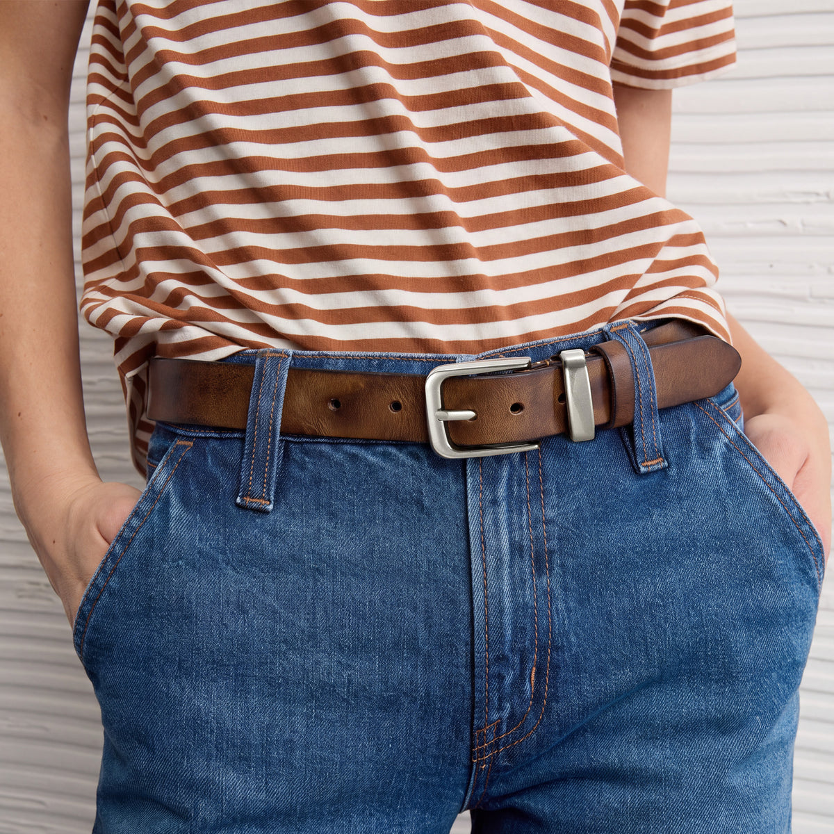 Vintage Metal Buckle Genuine Leather Belt - JASGOOD OFFICIAL