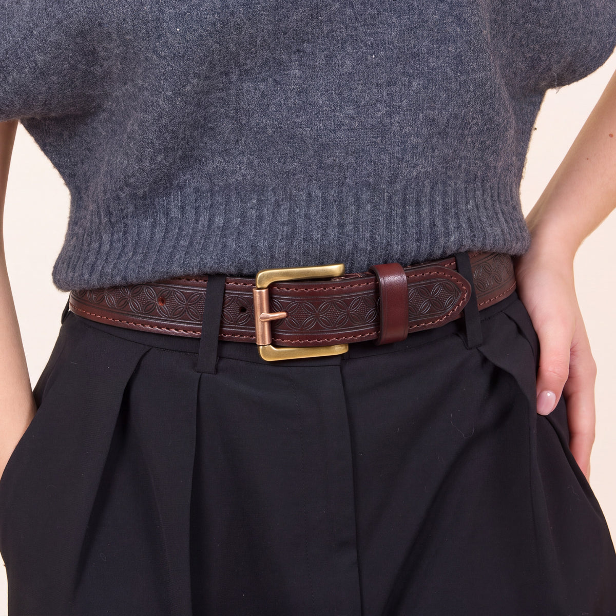 Women Full Grain Leather Belt for Jeans - JASGOOD OFFICIAL