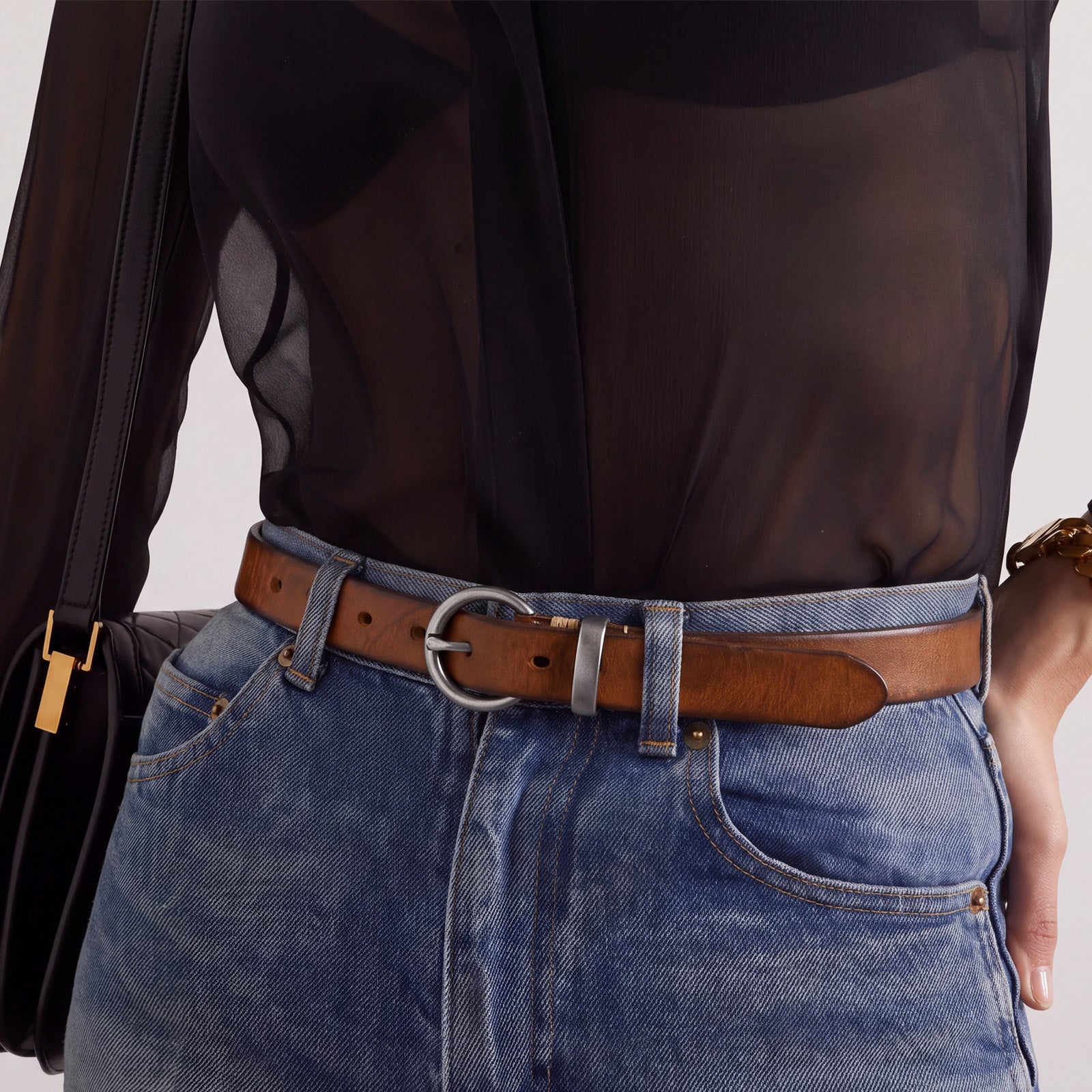 Vintage Cowhide Leather Belt - JASGOOD OFFICIAL