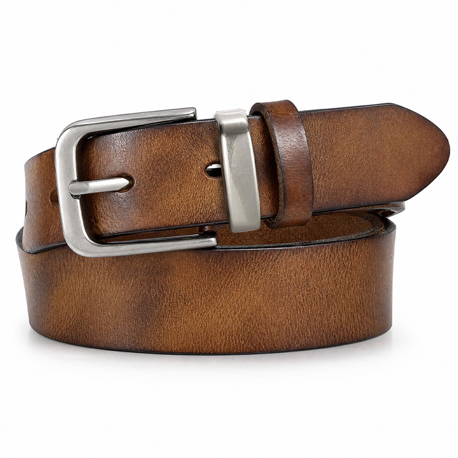 Vintage Metal Buckle Genuine Leather Belt
