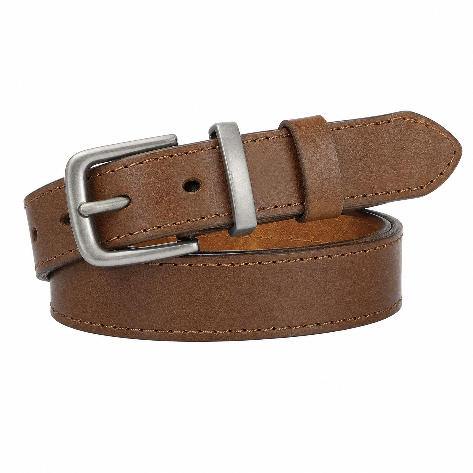 Vintage Full Grain Thin Leather Belt For Women
