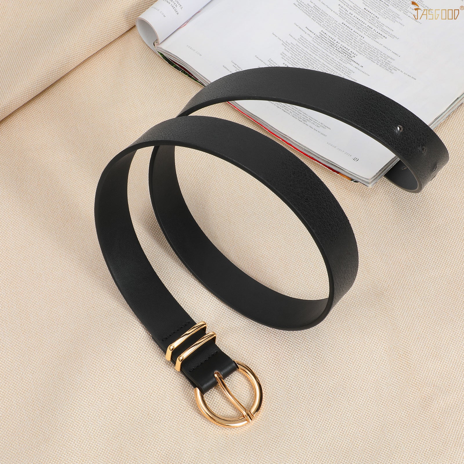 JASGOOD Leather Belts for Women Jeans Dresses Fashion Ladies White Belt - JASGOOD OFFICIAL