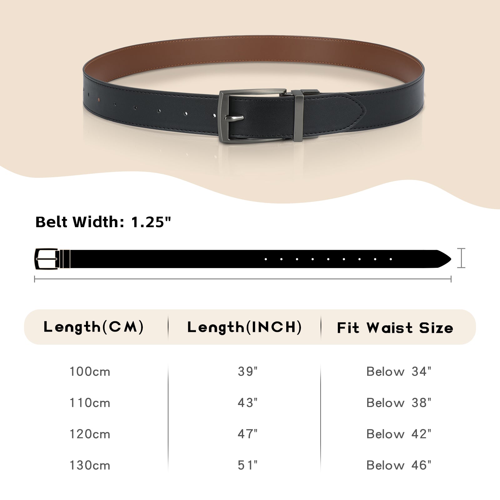 Men Women Comfortable Casual Leather Classic Reversible Belt - JASGOOD OFFICIAL