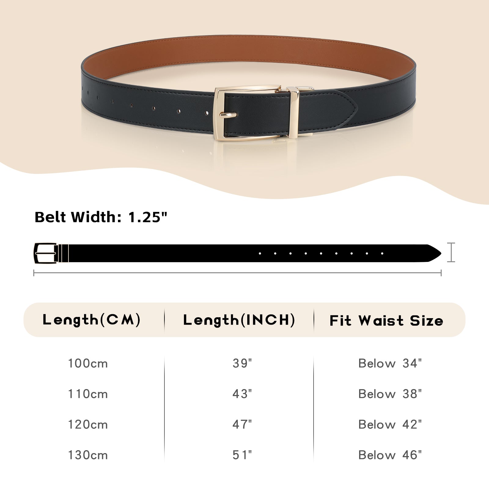 Men Women Comfortable Casual Leather Classic Reversible Belt - JASGOOD OFFICIAL