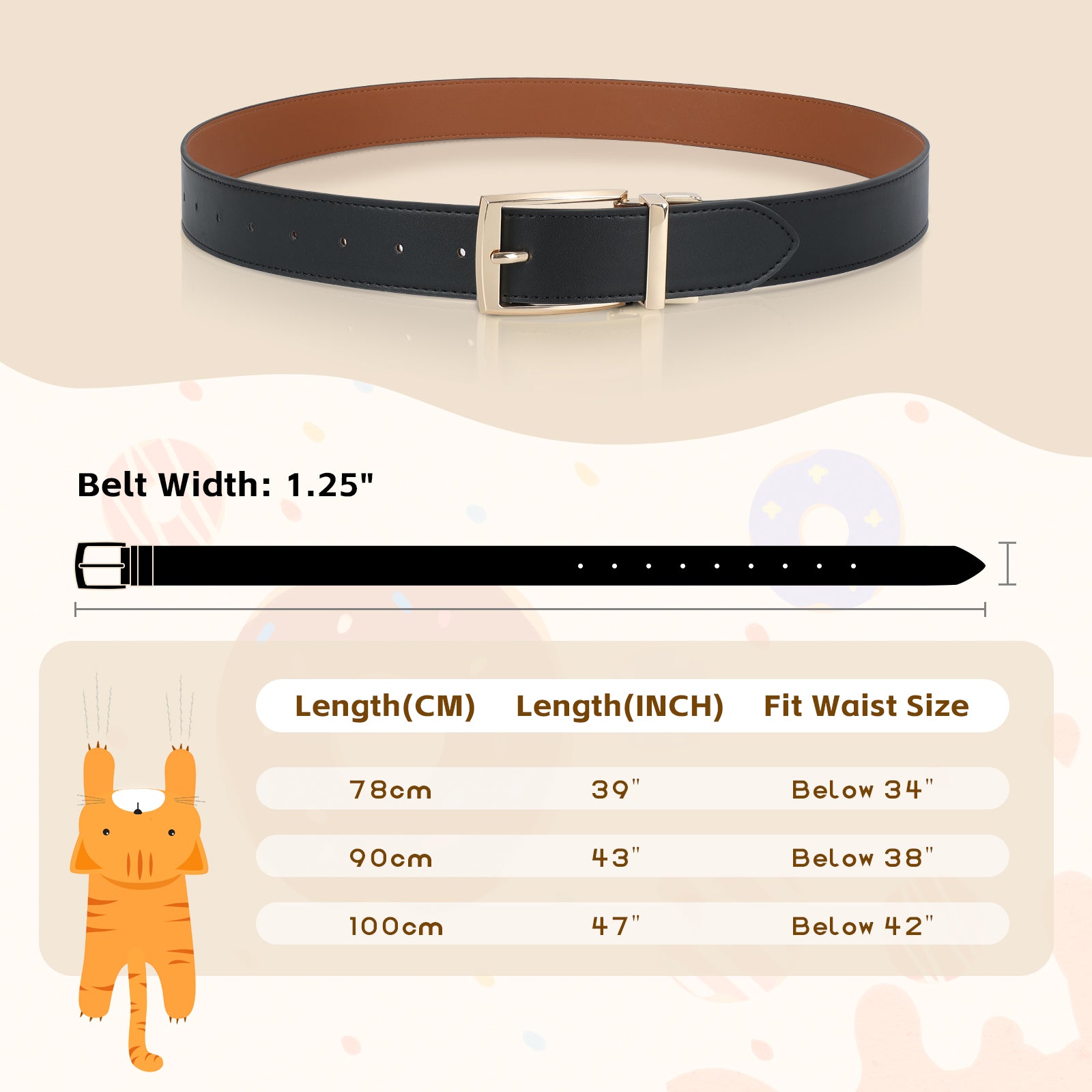 Men Women Comfortable Casual Leather Classic Reversible Belt - JASGOOD OFFICIAL