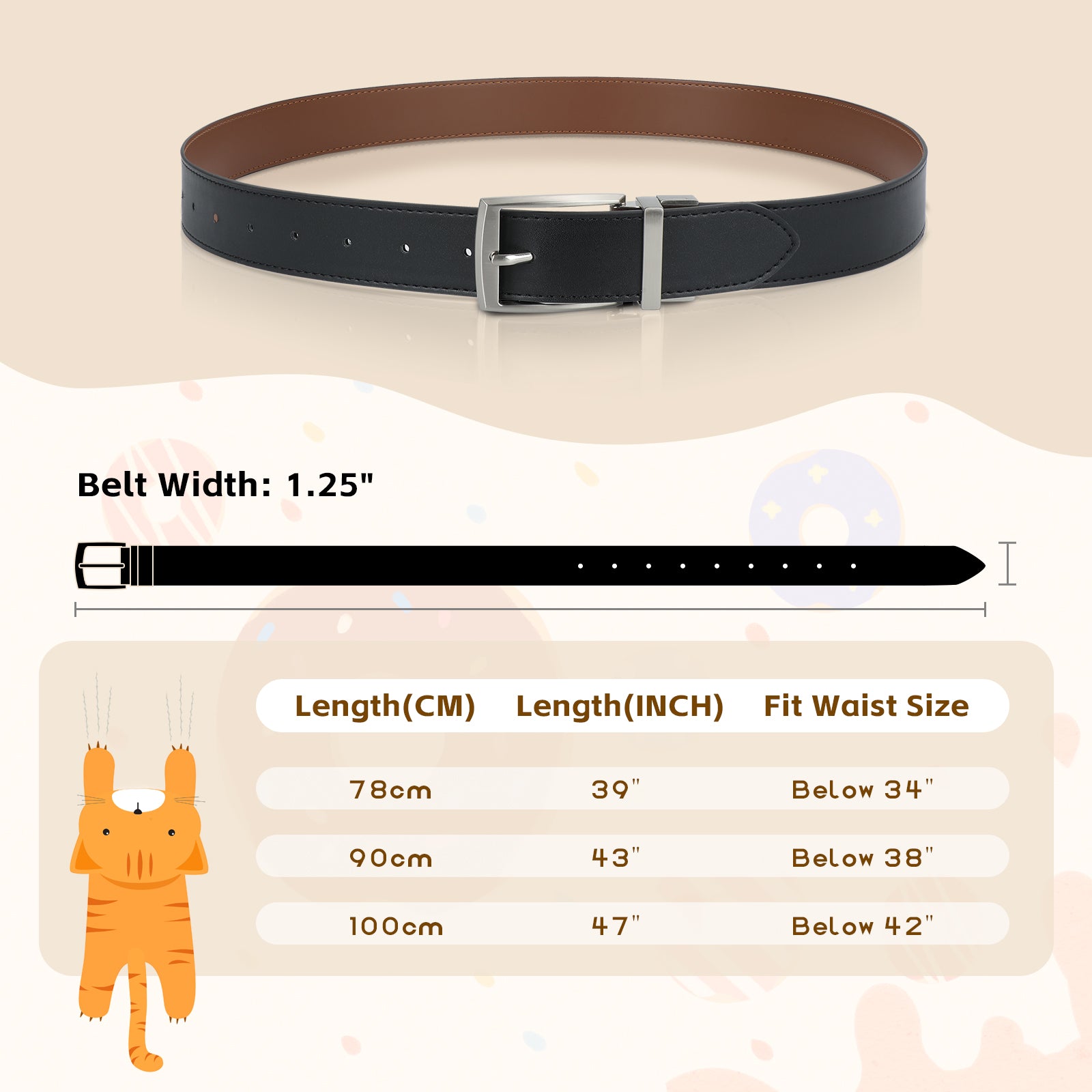Men Women Comfortable Casual Leather Classic Reversible Belt - JASGOOD OFFICIAL