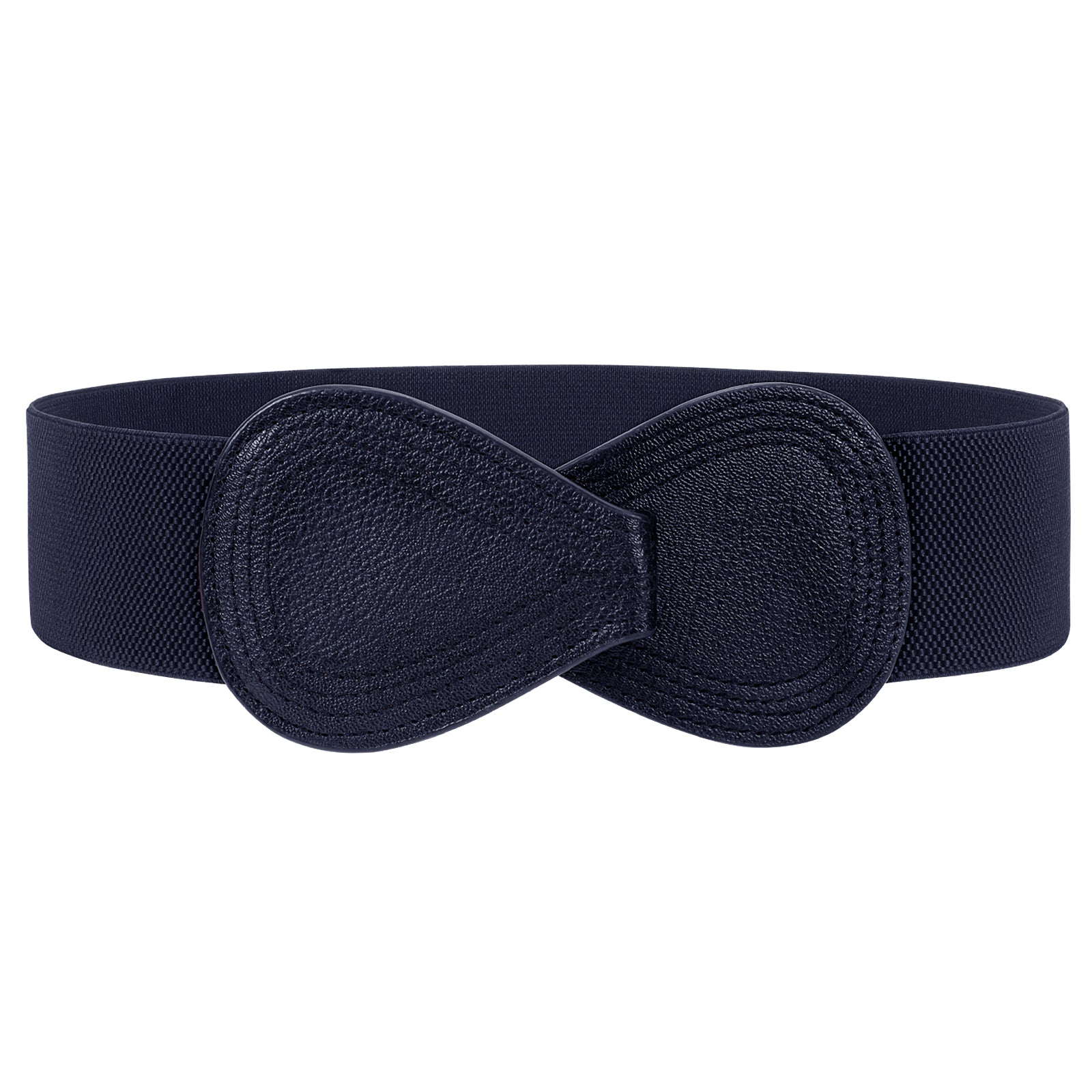 Lady Interlock Buckle 8-shaped Faux Leather Elastic Belt - JASGOOD OFFICIAL