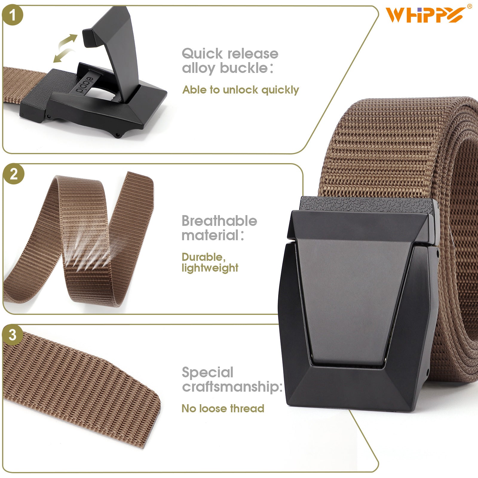 Nylon Military Tactical Belt Webbing Canvas Outdoor Web Belt - JASGOOD OFFICIAL