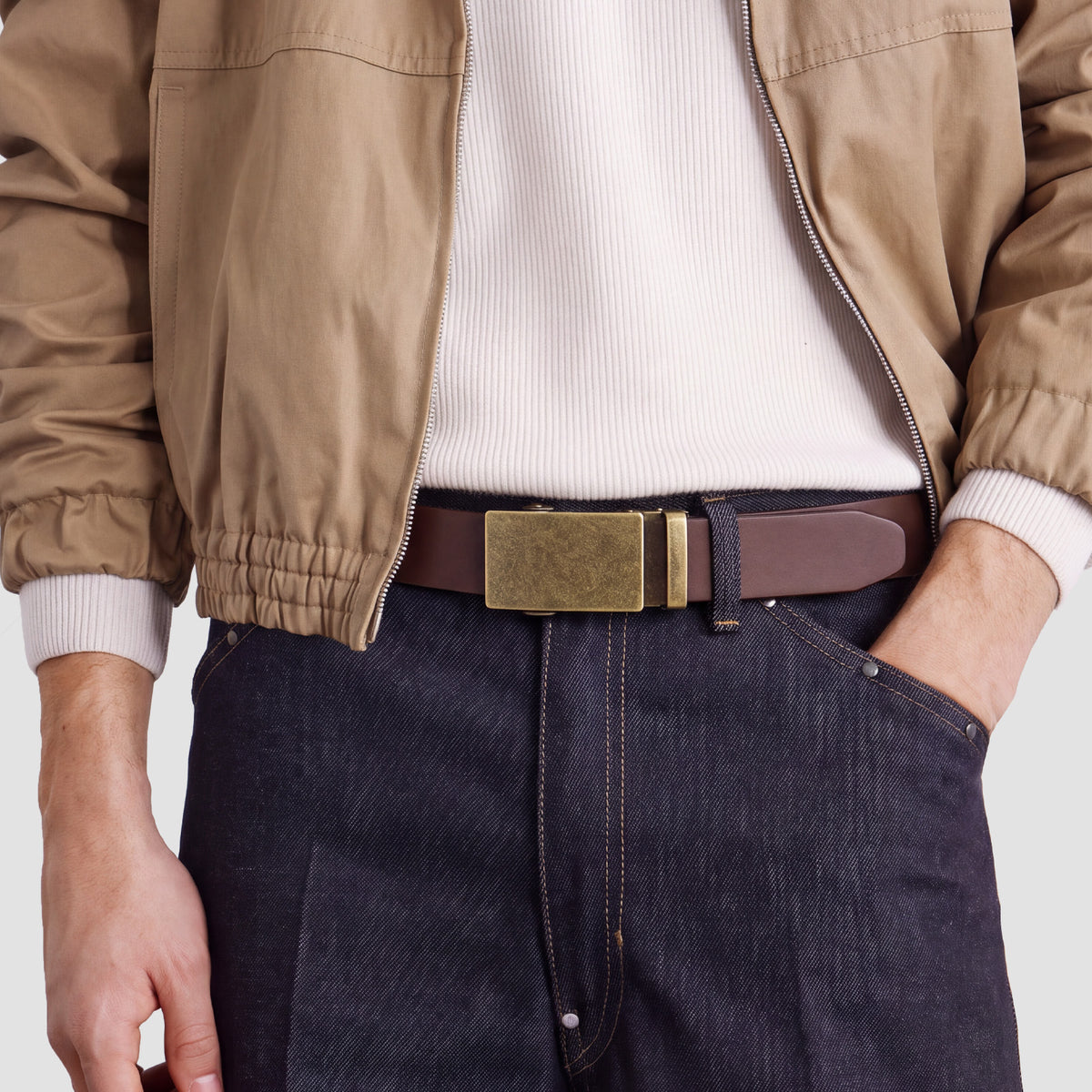 Handcraft Full Grain Sliding Ratchet Belt | 1.38" - JASGOOD OFFICIAL