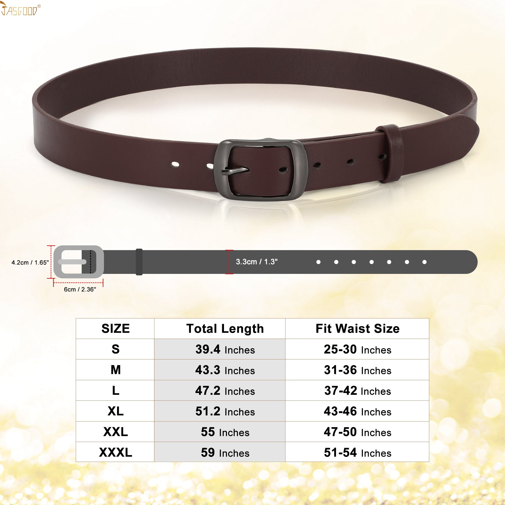 2Packs Women Leather Belts for Jeans Fashion Ladies Black Brown Waist Belt - JASGOOD OFFICIAL