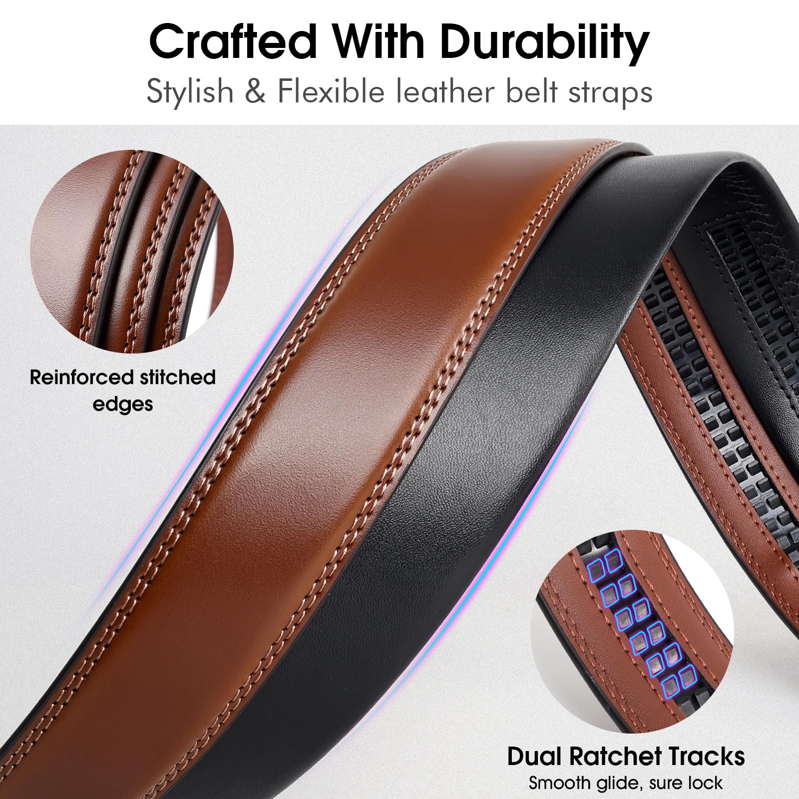Adjustable Click Slide Ratchet Belts for Men