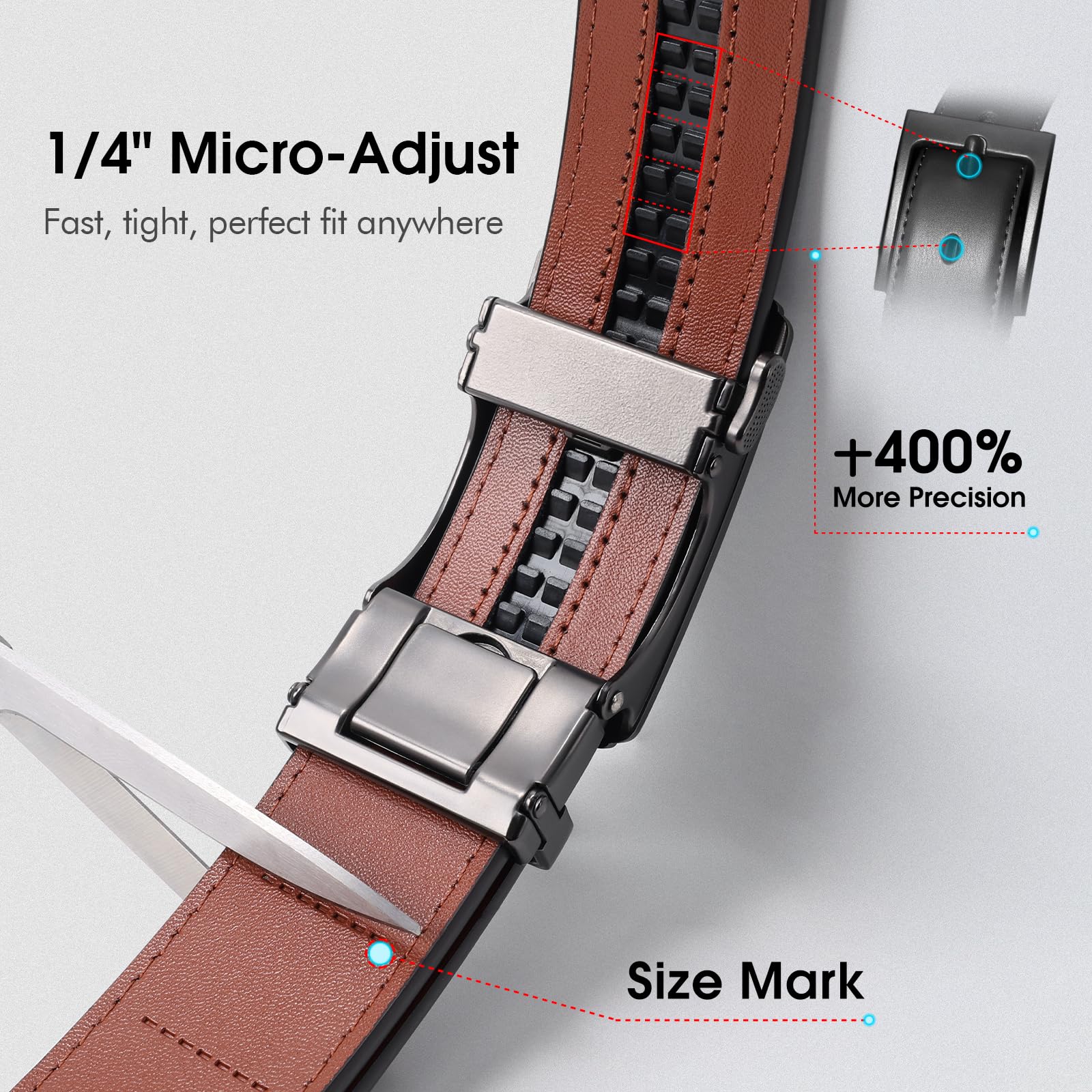 Adjustable Click Slide Ratchet Belts for Men