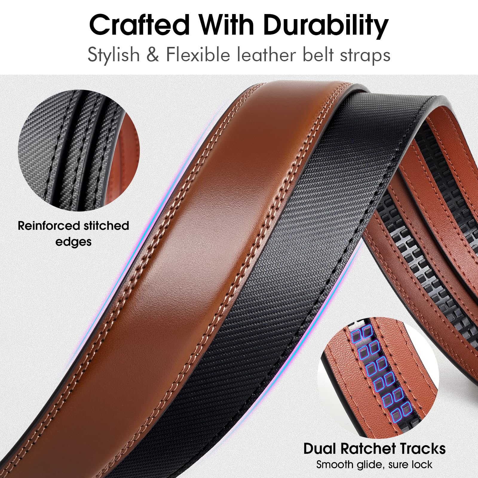 Adjustable Click Slide Ratchet Belts for Men