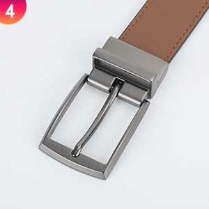 Men Women Comfortable Casual Leather Classic Reversible Belt - JASGOOD OFFICIAL