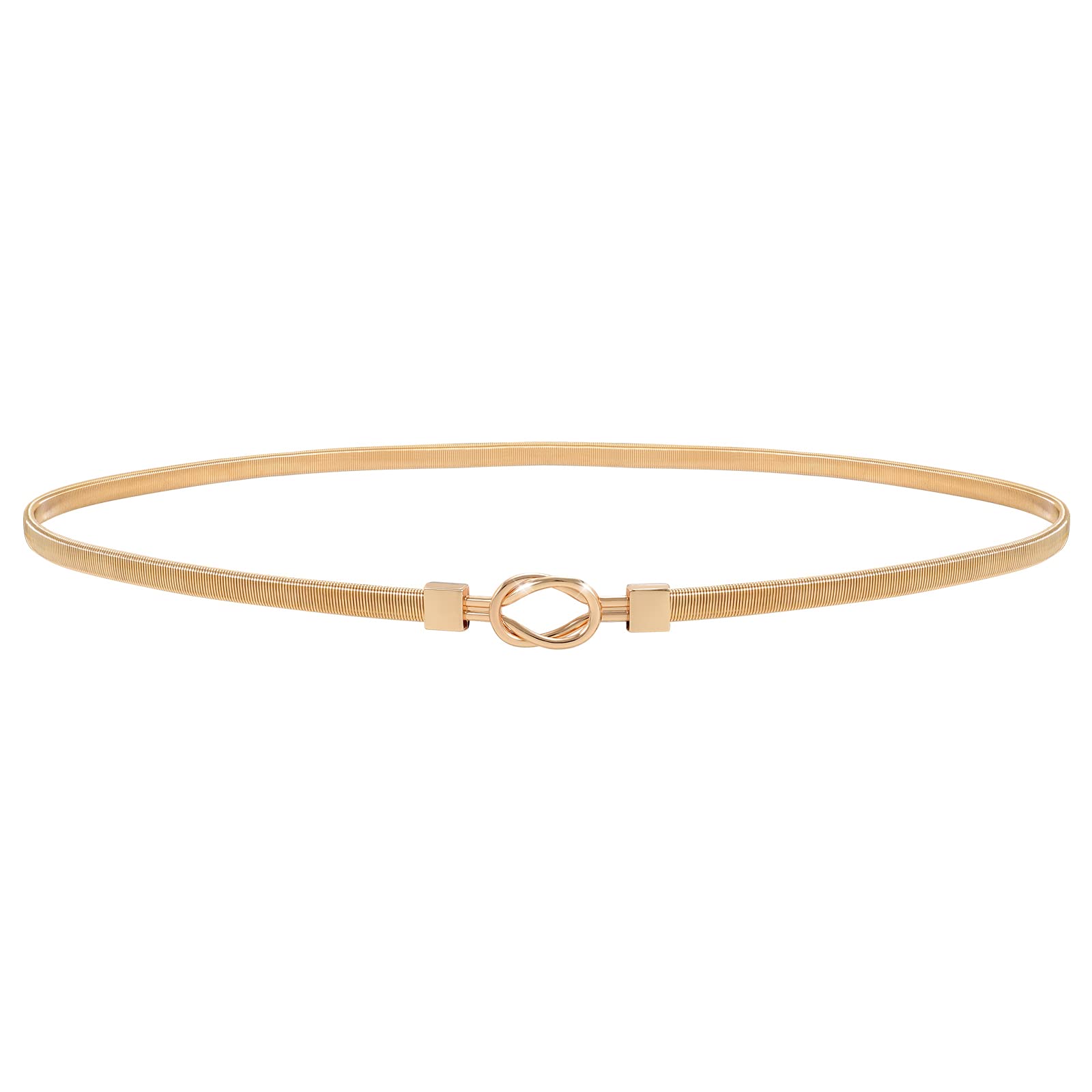 JASGOOD Skinny Metal Waist Belt for Dress Fashion Waistband Elastic Metal Chain Belt - JASGOOD OFFICIAL