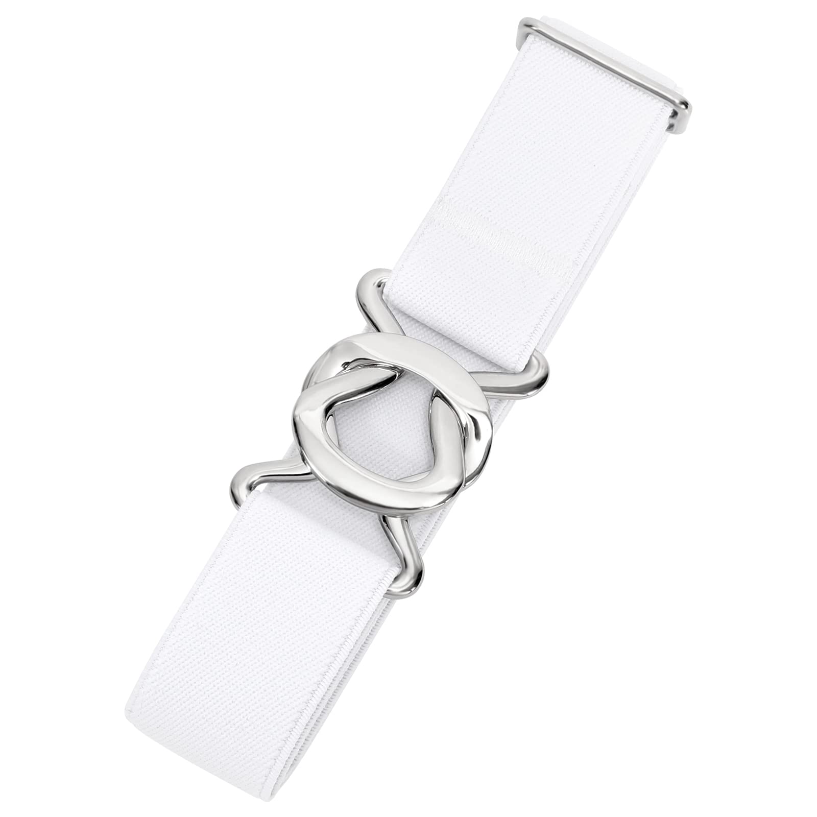JASGOOD Women No Show Stretch Belt Adjustable Elastic Web Belt with Flat Buckle for Jeans Pants Casual Belts - JASGOOD OFFICIAL