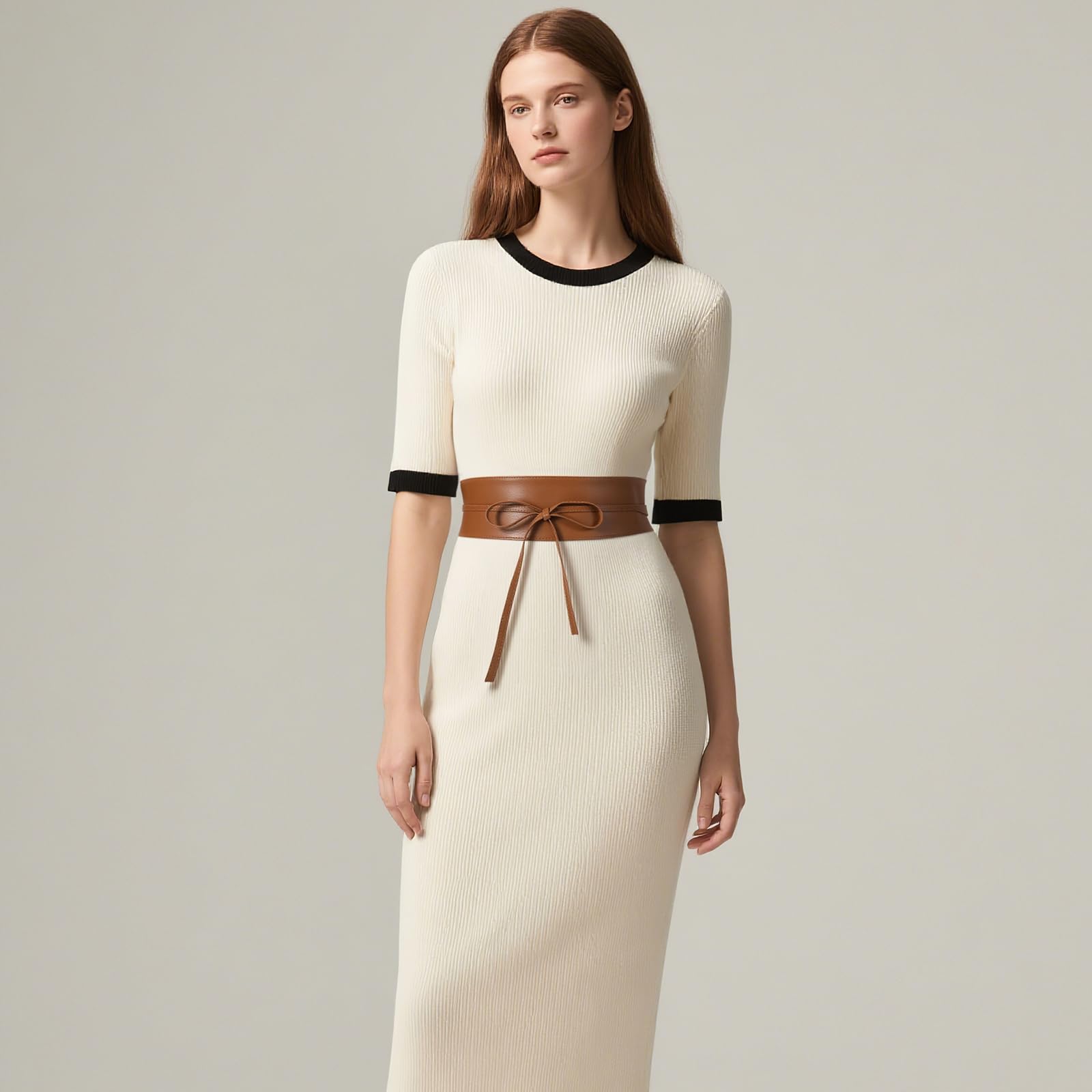 JASGOOD Women's Fashion Leather Obi Style Belt,Wide Wrap Waist Band Chic Belt