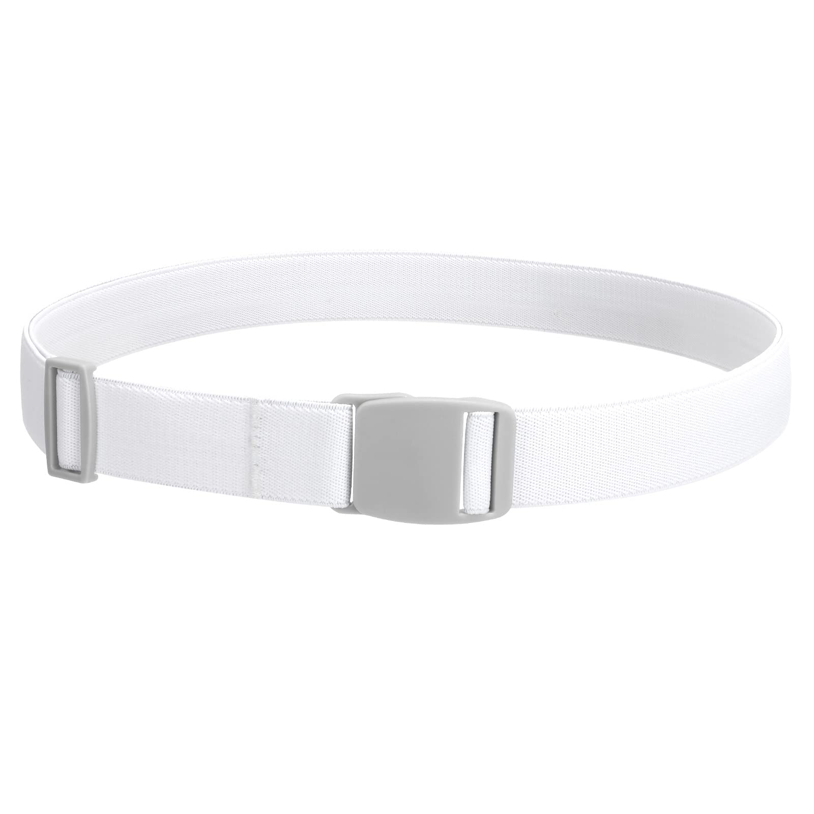 JASGOOD No Show Stretch Belt for Women Easily Adjustable Elastic Flat Buckle Belt