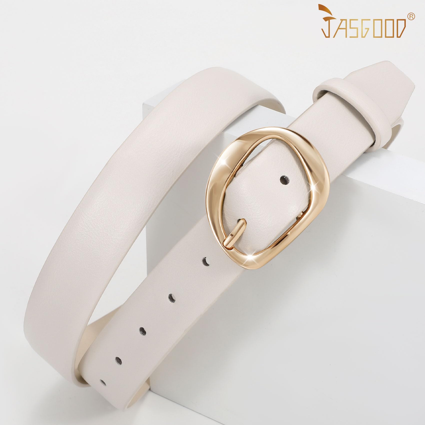 JASGOOD Leather Belts for Women Cute Casual Waist Belt with Gold Buckle Ladies for Jeans Pants Dresses - JASGOOD OFFICIAL
