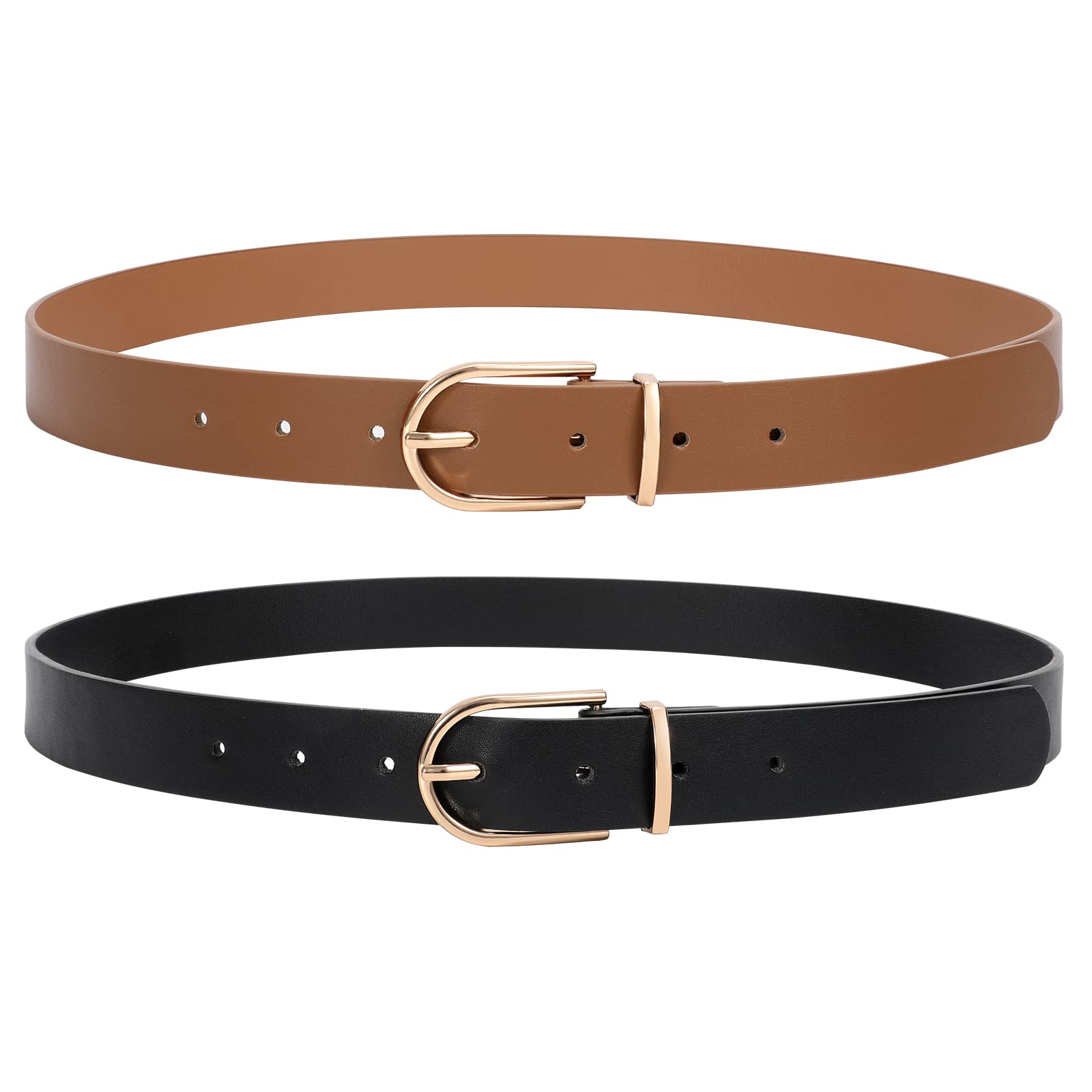 JASGOOD Women’s Leather Belts for Jeans Pants Fashion Ladies Belt with Gold Buckle - JASGOOD OFFICIAL