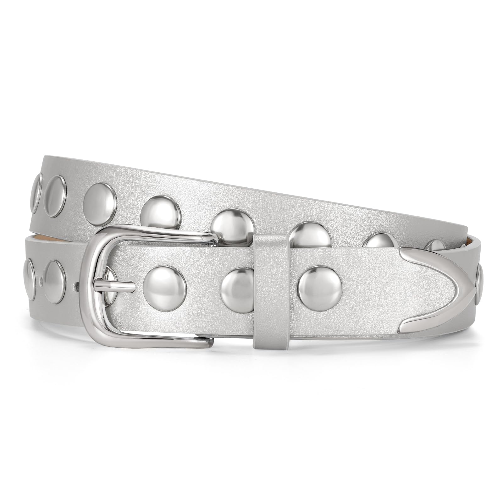 JASGOOD Women Fashion Leather Belt Punk Studded Belt for Jeans Pants Dresses - JASGOOD OFFICIAL