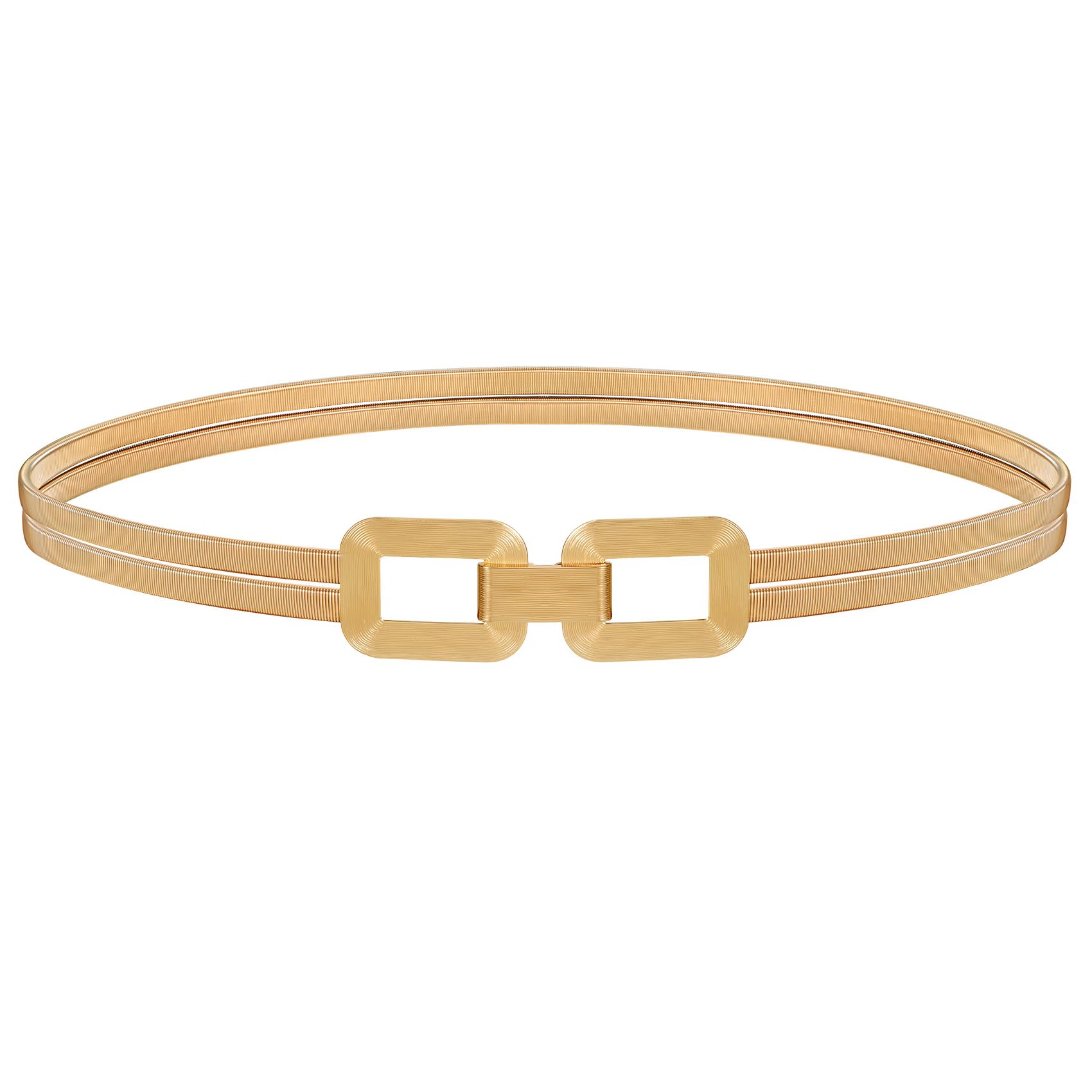JASGOOD Skinny Metal Elastic Waist Belt for Women Stretch Thin Belt for Dresses