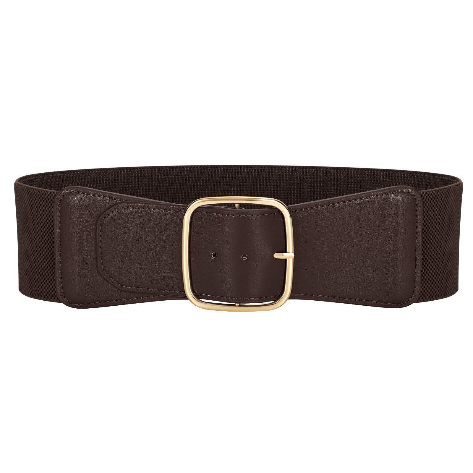 JASGOOD Women Elastic Wide Belt Ladies Stretchy Waist Belt with Square Buckle for Dress
