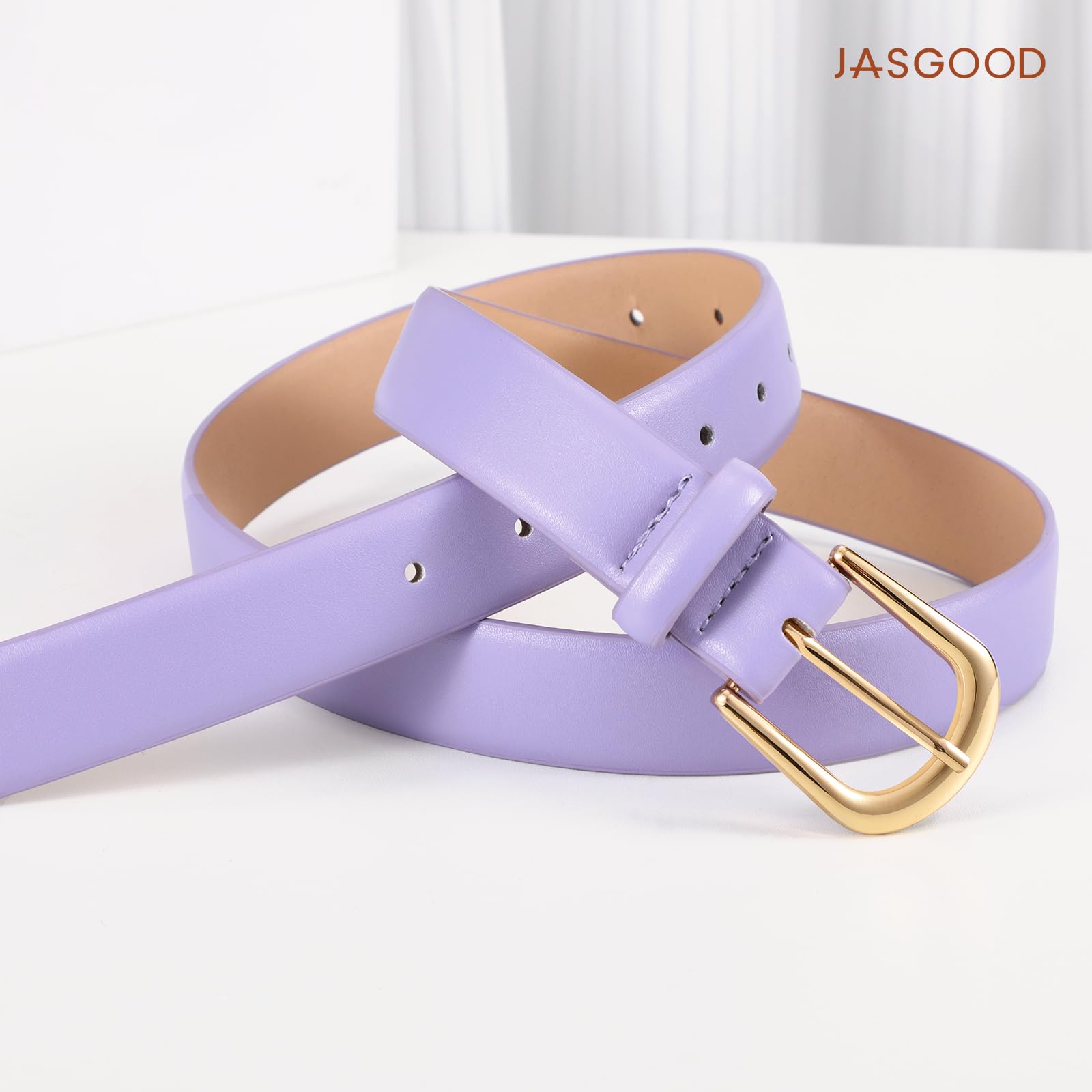 JASGOOD Leather Belt Women Belts for Jean Pants with Gold Buckle Fashion Ladies Waist Belt - JASGOOD OFFICIAL