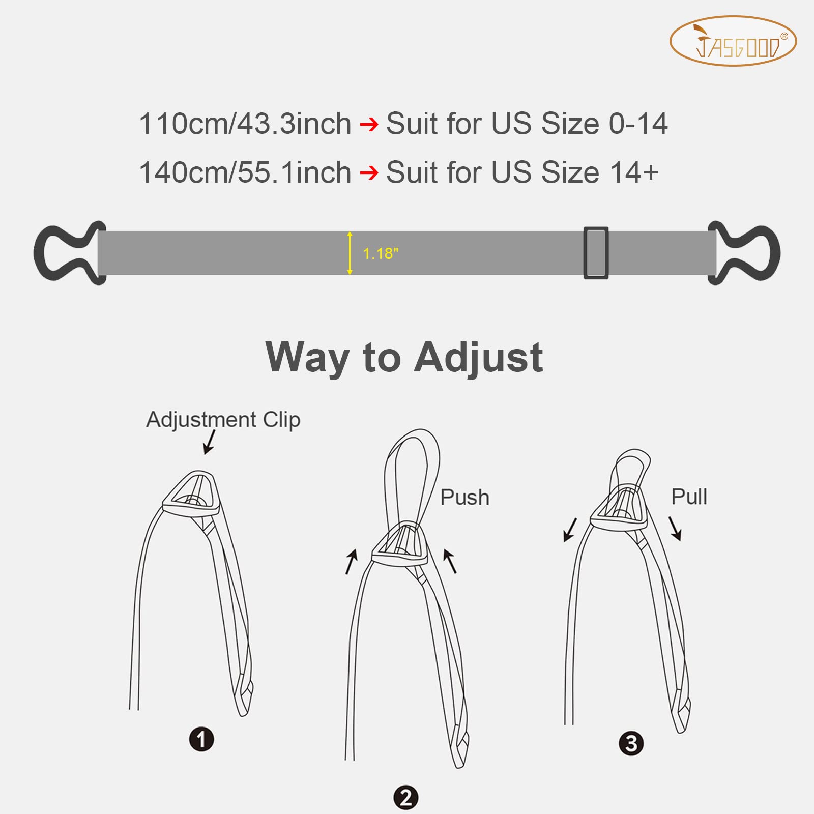 JASGOOD Women No Show Stretch Belt Adjustable Elastic Web Belt with Flat Buckle for Jeans Pants Casual Belts - JASGOOD OFFICIAL