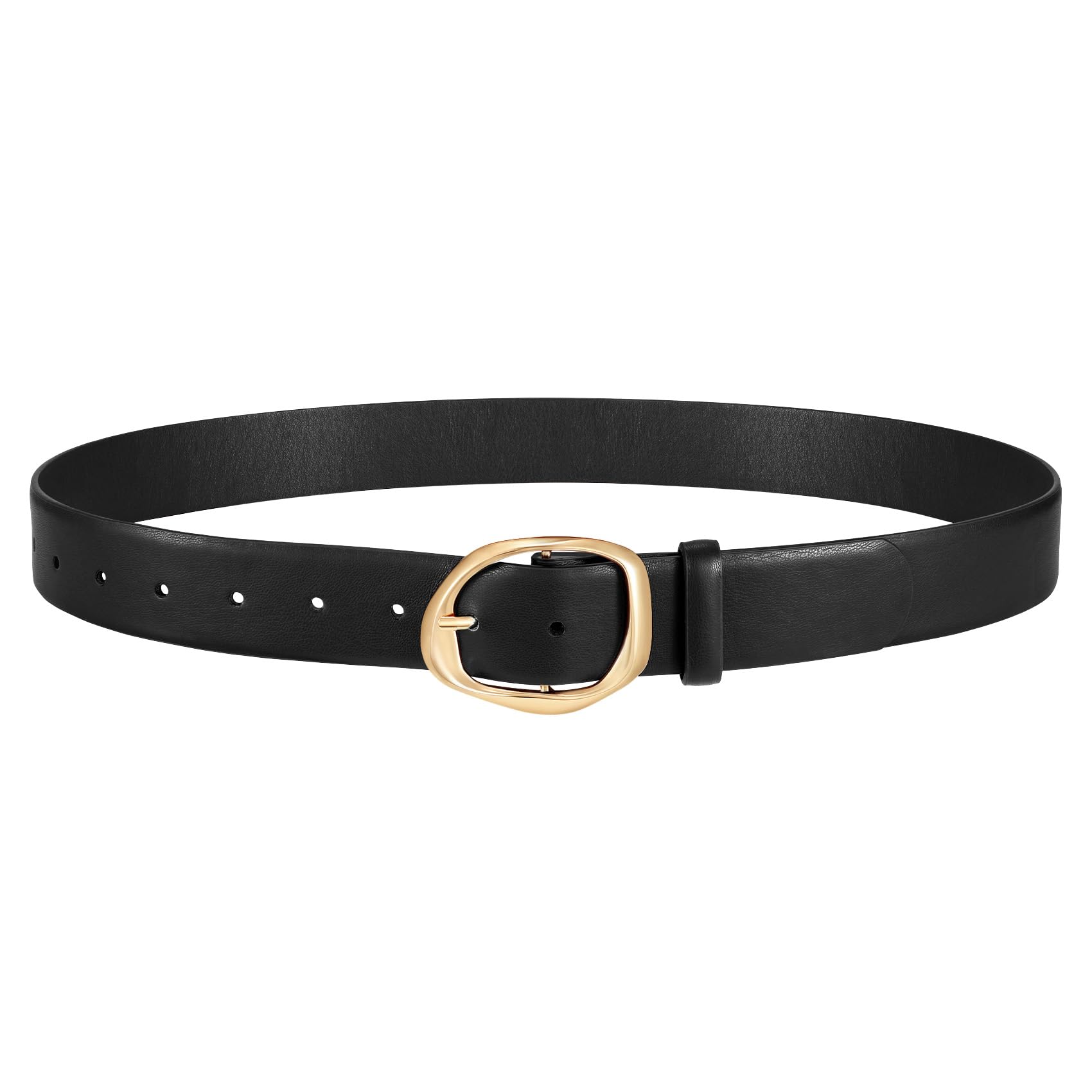 JASGOOD Women Leather Belt with Gold Buckle Ladies Fashion Waist Belt for Jeans Pants