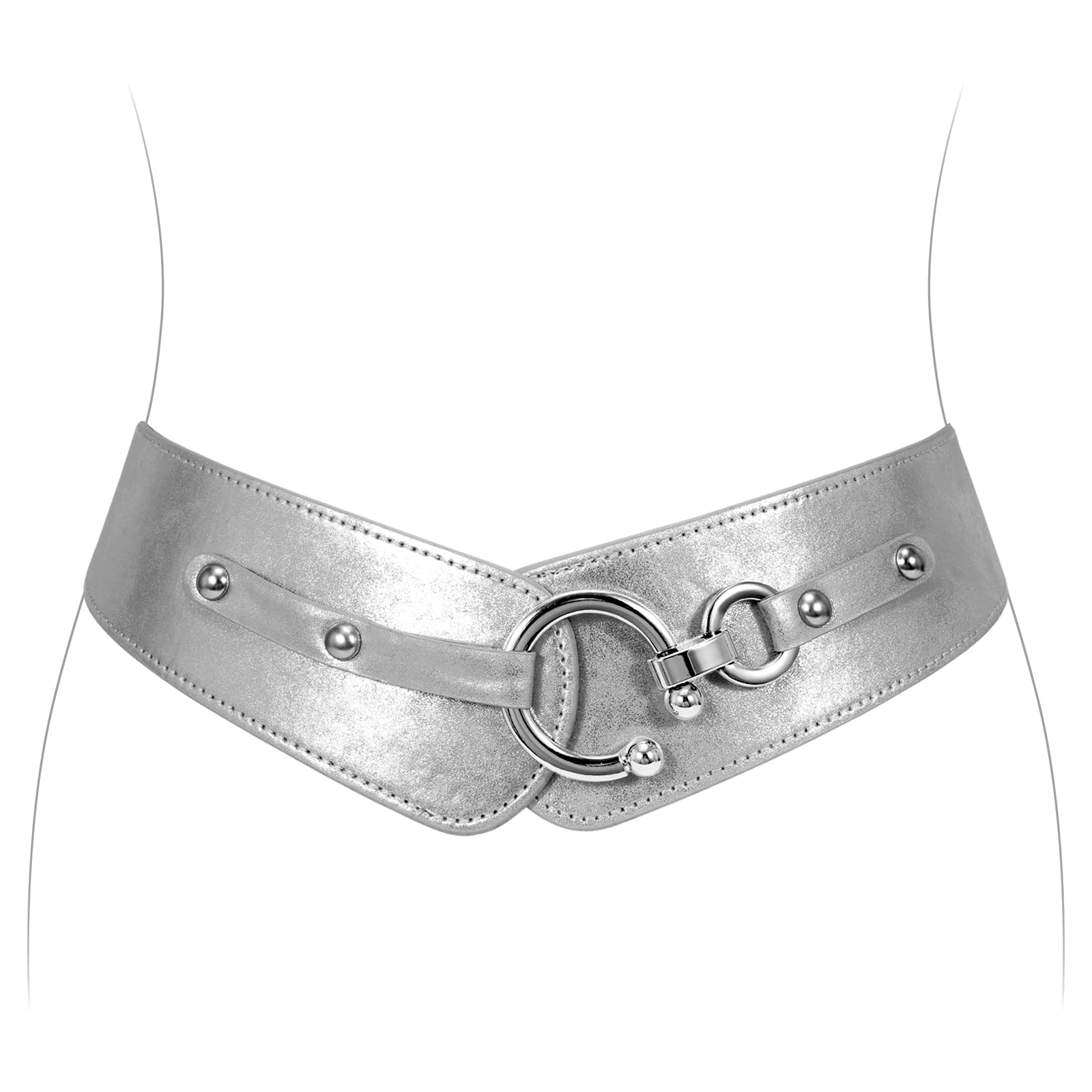 JASGOOD Women's Elastic Wide Belts Retro Stretchy Belt Vintage Cinch Belts for Dresses Coats - JASGOOD OFFICIAL