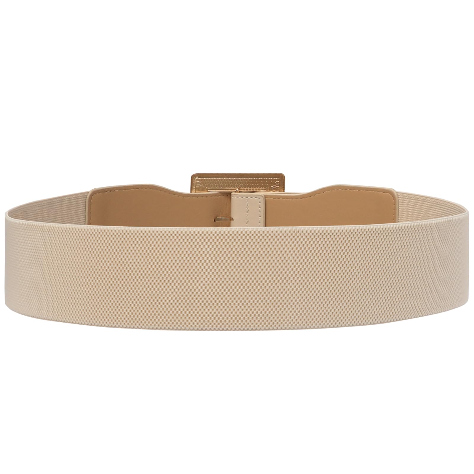 JASGOOD Women Wide Elastic Belt Stretchy Vintage Waist Belts for Dress Santa Belt with Square Buckle